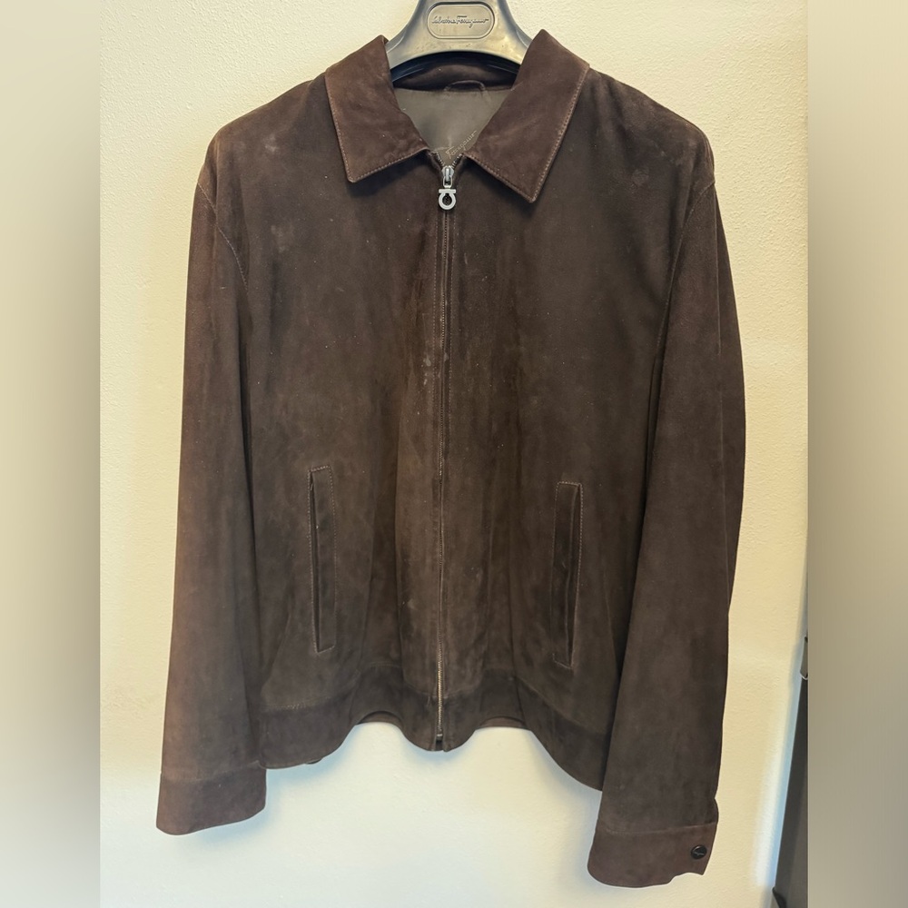 Salvatore Ferragamo suede leather jacket